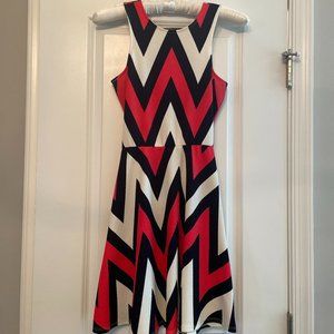 Blue Rain Chevron Dress Size Medium